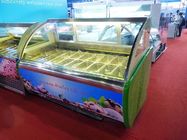 ตู้เย็นแสดงไอศกรีมประหยัดพลังงานพร้อม 20 กระทะ -22 - 18 °C OEM