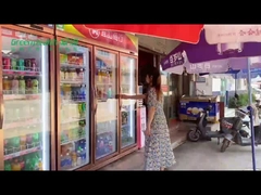 Commercial 2 ประตูกระจกแสดงตู้เย็นตู้แช่แข็งสำหรับเครื่องดื่มเย็น