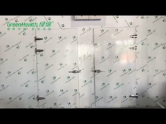 ห้องเย็น เดินในตู้เย็นที่มีเครื่องควบคุมอุณหภูมิ