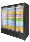 ตู้เย็นประตูกระจก Multideck ทำงานเงียบตู้เย็นแสดงผลเชิงพาณิชย์สำหรับเครื่องดื่ม