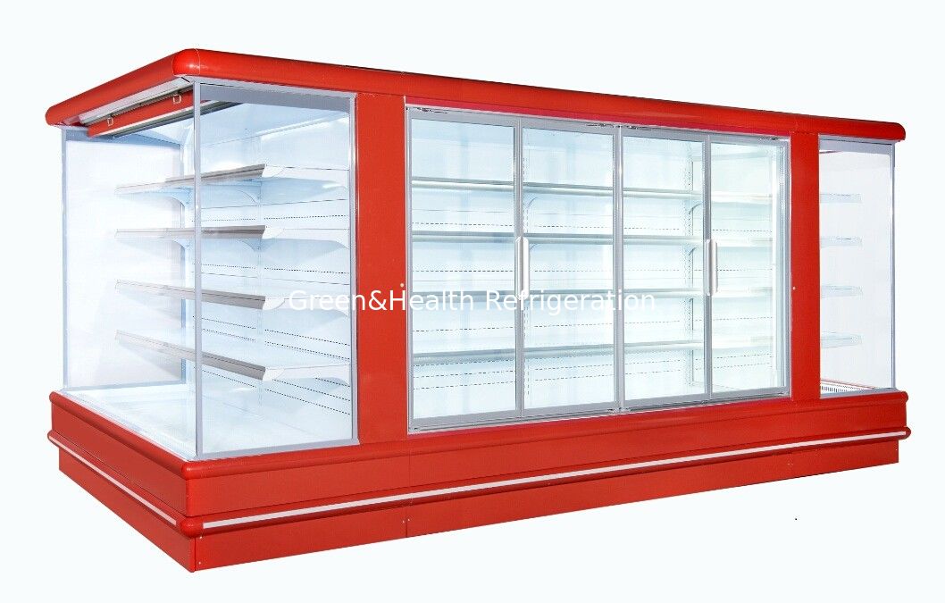 ซุปเปอร์มาร์เก็ตเปิด Multideck Open Chiller Refrigerating Showcase ประเภทยุโรป