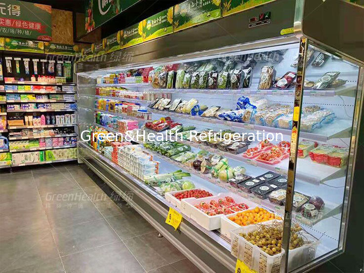ตู้แช่ผักแบบเปิดโล่ง Multideck Juice Fruit Mall ตู้เย็น