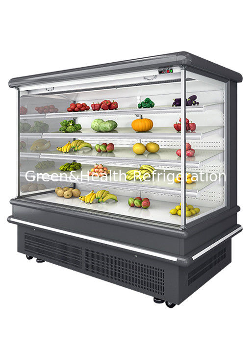 2.5m ซุปเปอร์มาร์เก็ต Multi Deck Open Chiller พร้อมฟันไดนามิคเย็นและอัตโนมัติ defrost สําหรับกระจกกระจก