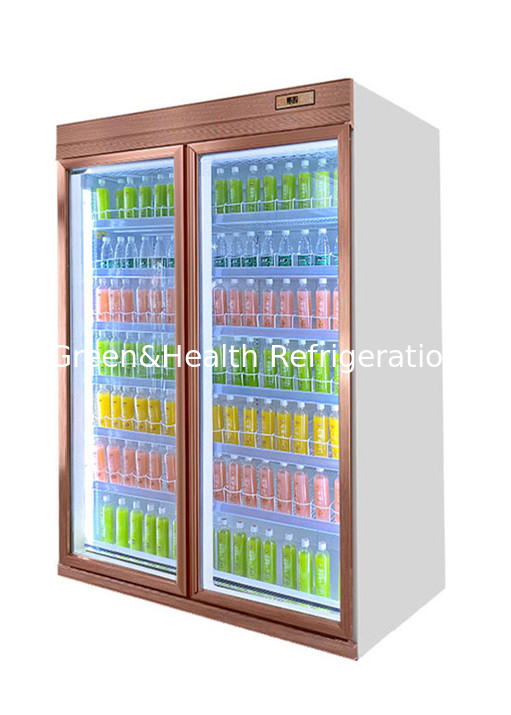 ตู้โชว์เครื่องดื่มเย็นประตูกระจกตั้งตรงสำหรับร้านสะดวกซื้อ 1500L/N