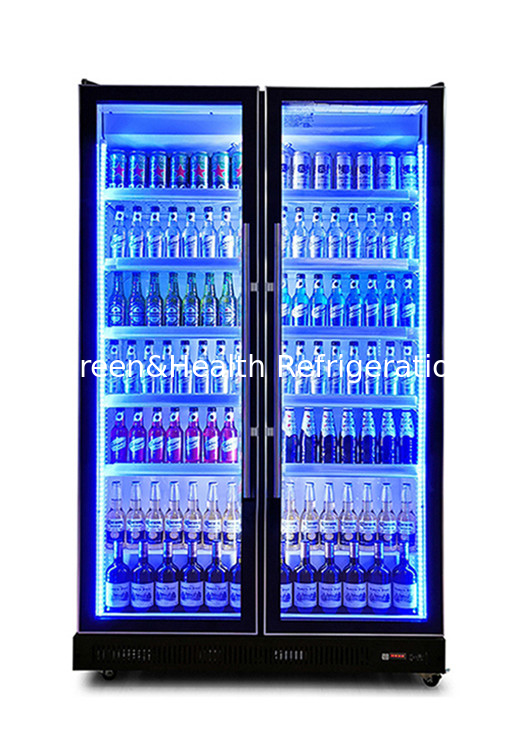 3 สีเบา 740L อากาศเย็นประตูแก้ว กระป๋องเย็น ภาพแสดง ตู้เย็น