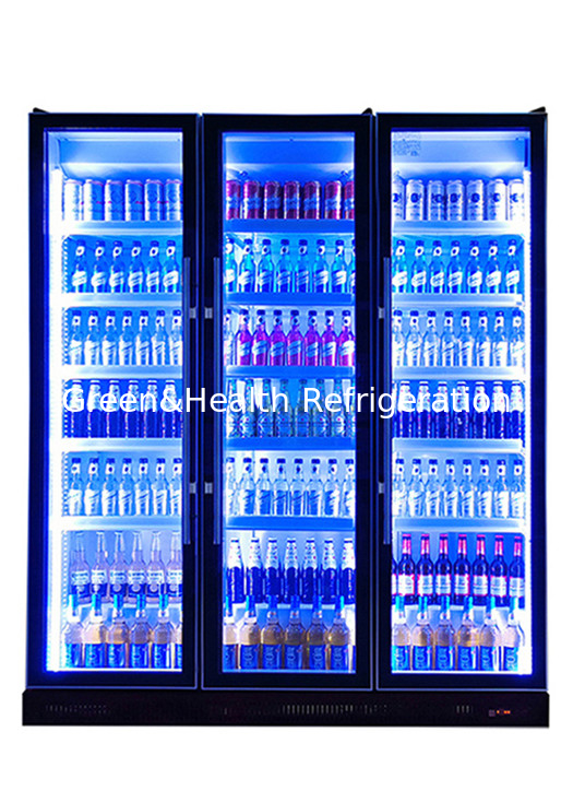 3 สีเบา 740L อากาศเย็นประตูแก้ว กระป๋องเย็น ภาพแสดง ตู้เย็น