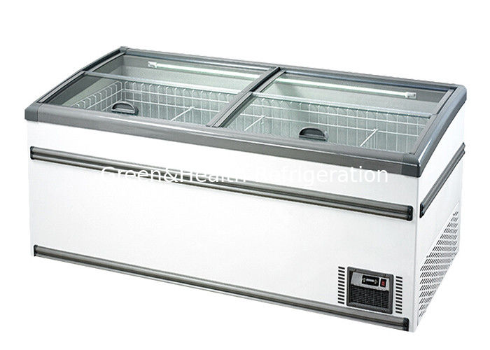 เครื่องเย็นเกาะพาณิชย์ที่มีความจุ 1040 ลิตร อัตโนมัติ defrost และ R290 refrigerant สําหรับการแสดงสินค้าในซุปเปอร์มาร์เก็ต