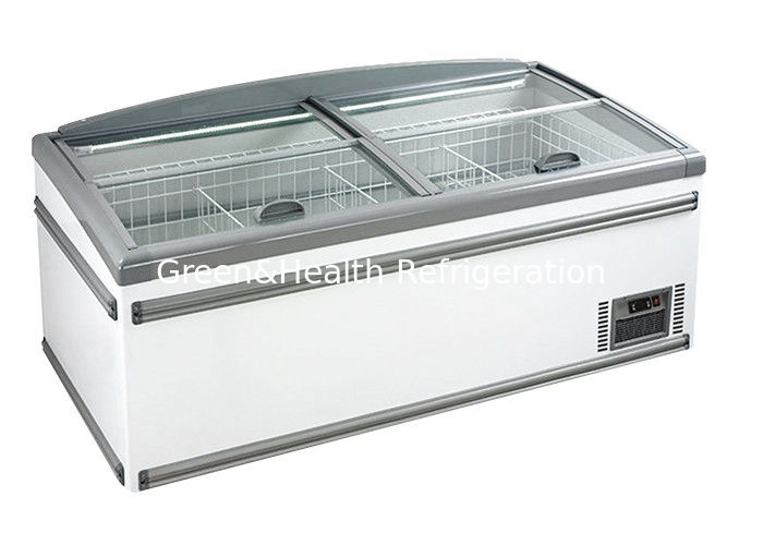 เครื่องเย็นเกาะพาณิชย์ที่มีความจุ 1040 ลิตร อัตโนมัติ defrost และ R290 refrigerant สําหรับการแสดงสินค้าในซุปเปอร์มาร์เก็ต
