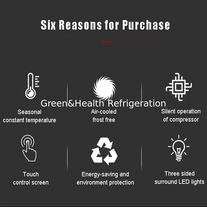 ใบรับรอง ETL เครื่องเย็นไวน์ระบายอากาศ 360 องศา พร้อมระบบลดน้ําแข็งอัตโนมัติ 418L 220V 50HZ