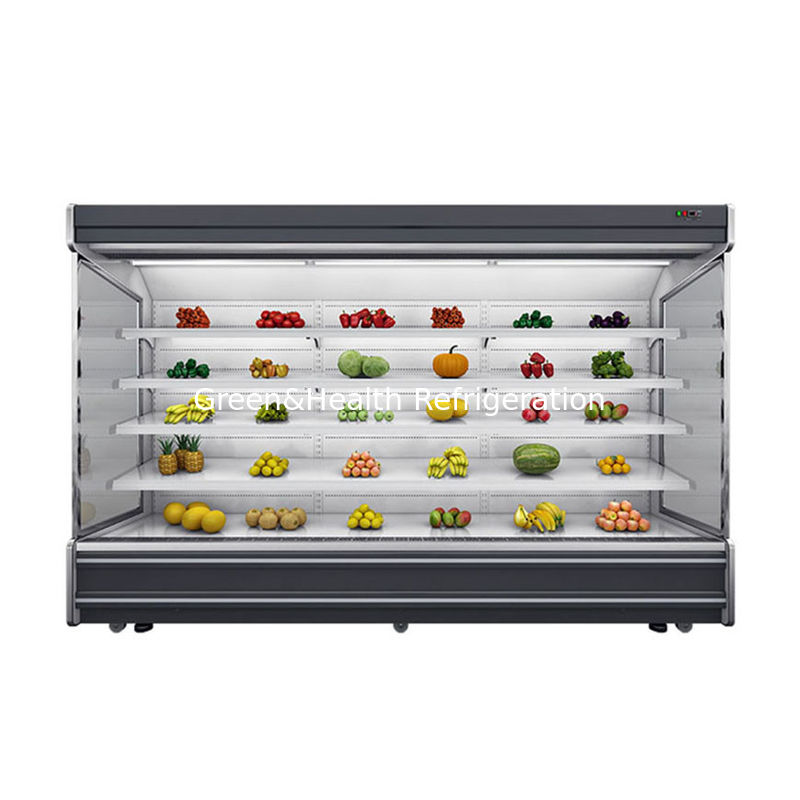 Commercial Multideck Open Chiller พร้อม 4 ชั้นวาง 5 พื้นที่แสดงผลไฟ LED และสารทำความเย็น R22