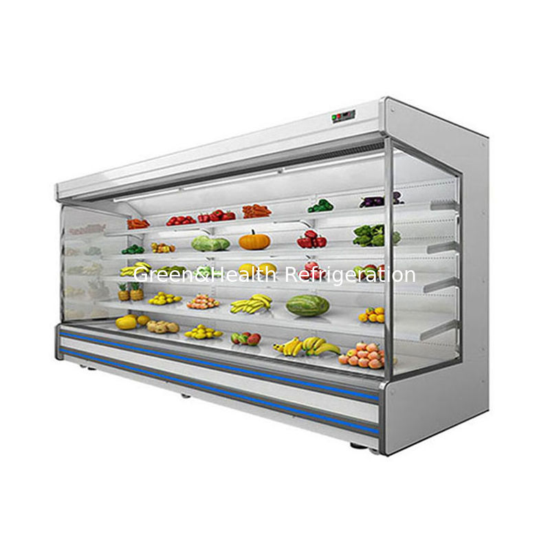 Commercial Multideck Open Chiller พร้อม 4 ชั้นวาง 5 พื้นที่แสดงผลไฟ LED และสารทำความเย็น R22