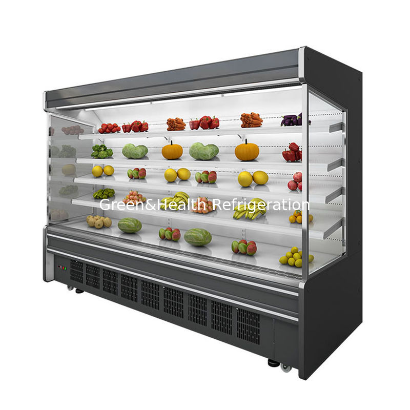Commercial Multideck Open Chiller พร้อม 4 ชั้นวาง 5 พื้นที่แสดงผลไฟ LED และสารทำความเย็น R22