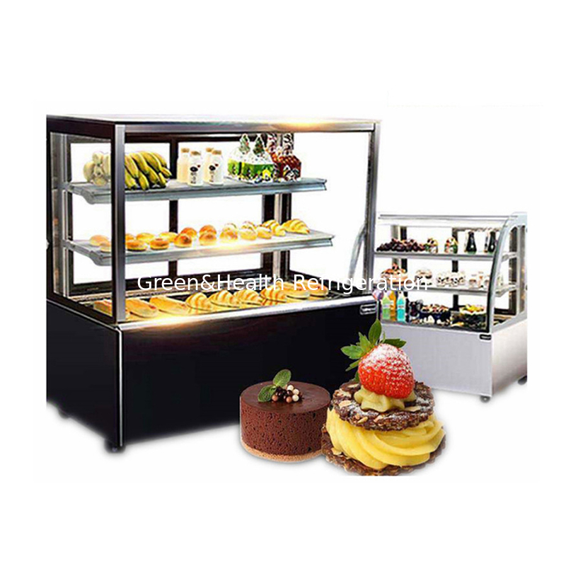 มาร์บูลเบส 2 ชั้น Decks Cake Display เครื่องเย็นสําหรับปิ้งซุชิงงู