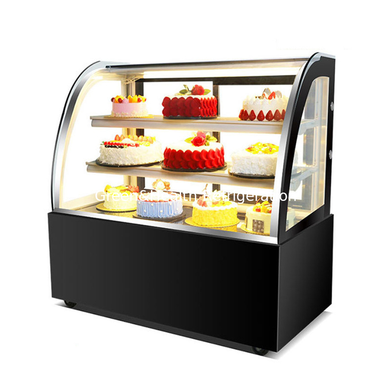 มาร์บูลเบส 2 ชั้น Decks Cake Display เครื่องเย็นสําหรับปิ้งซุชิงงู