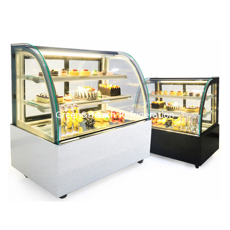 มาร์บูลเบส 2 ชั้น Decks Cake Display เครื่องเย็นสําหรับปิ้งซุชิงงู