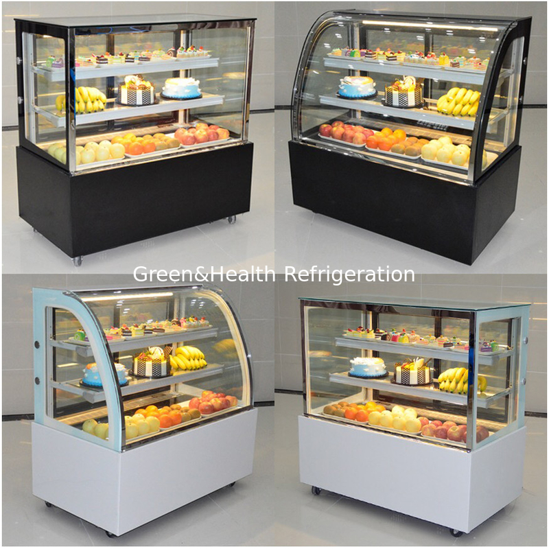 มาร์บูลเบส 2 ชั้น Decks Cake Display เครื่องเย็นสําหรับปิ้งซุชิงงู