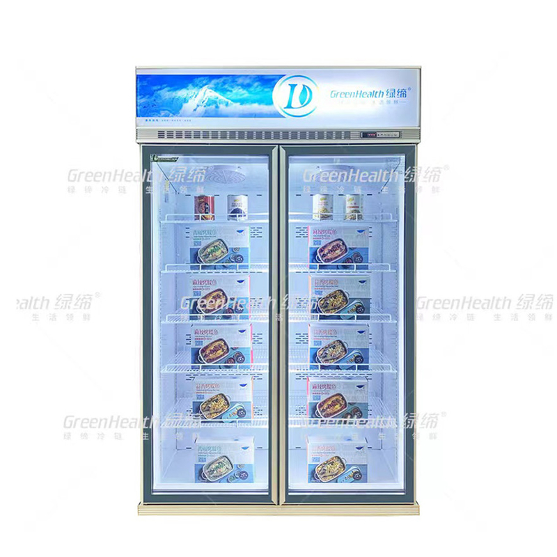 เครื่องตู้เย็นปรับปรุงความถี่แบบพาณิชย์แบบตั้ง 2 ประตู พร้อมเครื่องปรับปรุงความเย็นและ LED