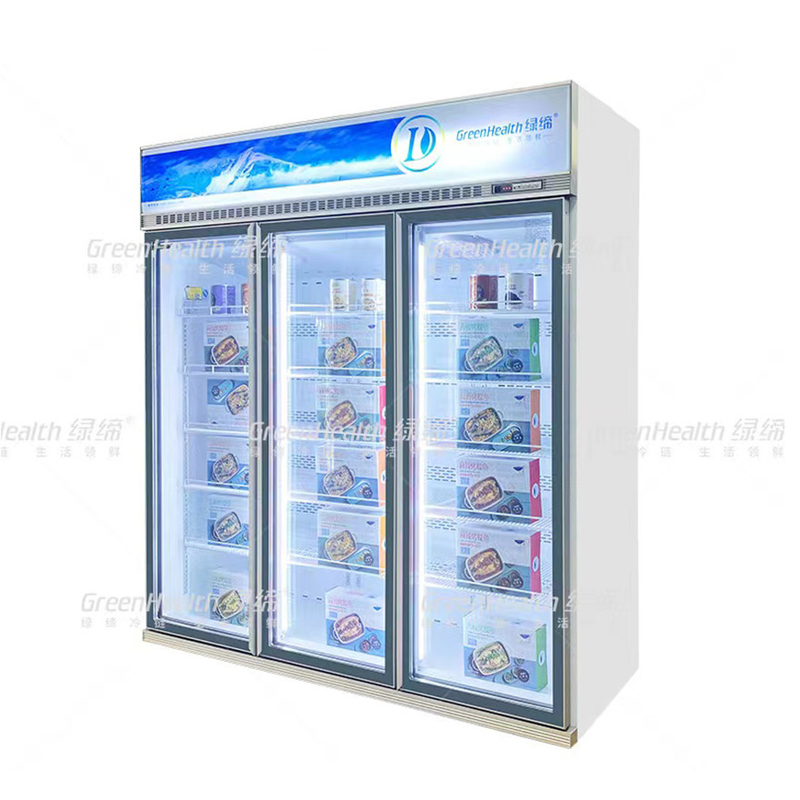 เครื่องตู้เย็นปรับปรุงความถี่แบบพาณิชย์แบบตั้ง 2 ประตู พร้อมเครื่องปรับปรุงความเย็นและ LED