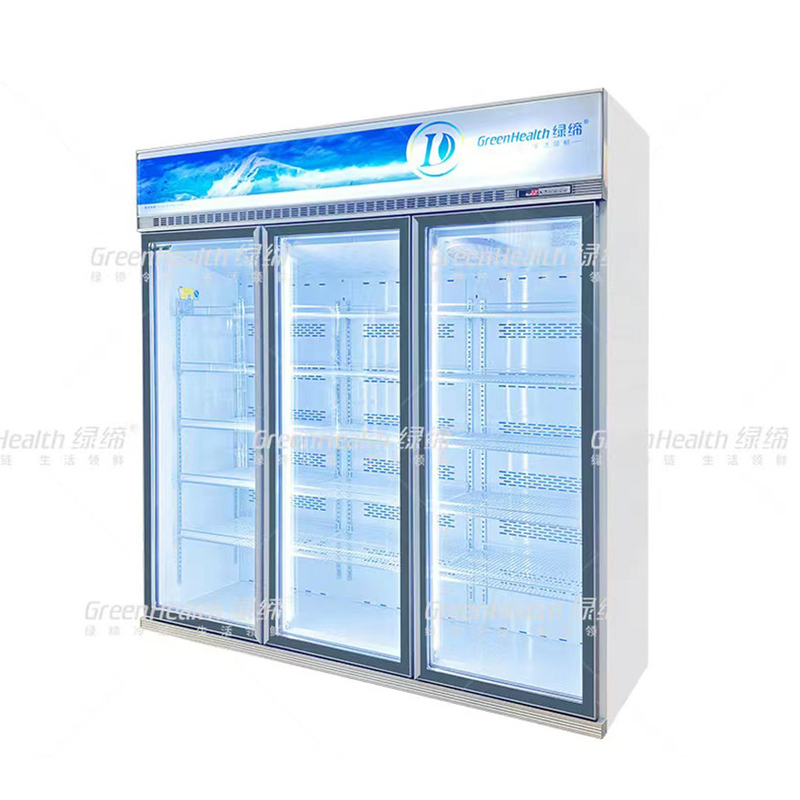 เครื่องตู้เย็นปรับปรุงความถี่แบบพาณิชย์แบบตั้ง 2 ประตู พร้อมเครื่องปรับปรุงความเย็นและ LED