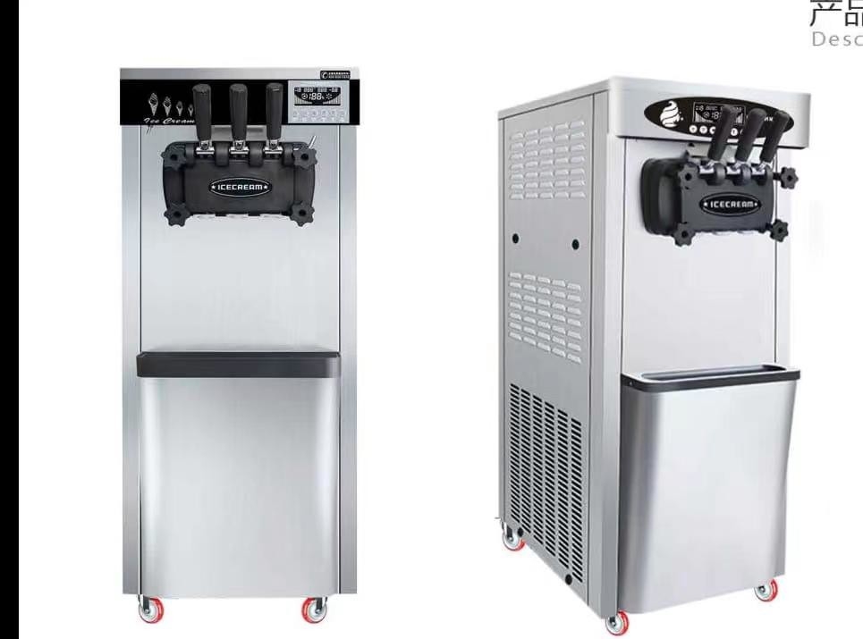 เครื่องทําไอศกรีมแบบยืนพื้น 22L มีรสชาติสามแบบ