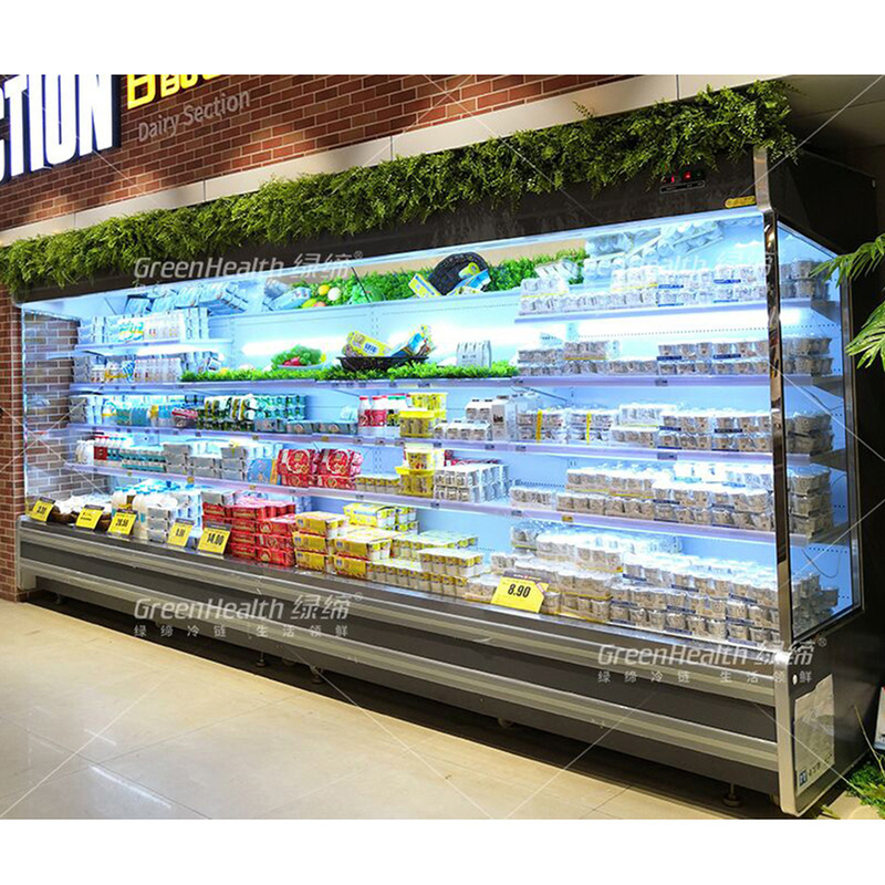 LED Multideck Open Display Chiller พร้อม 4 ชั้นวางและ 5 พื้นที่แสดงภาพใน 2-8.C