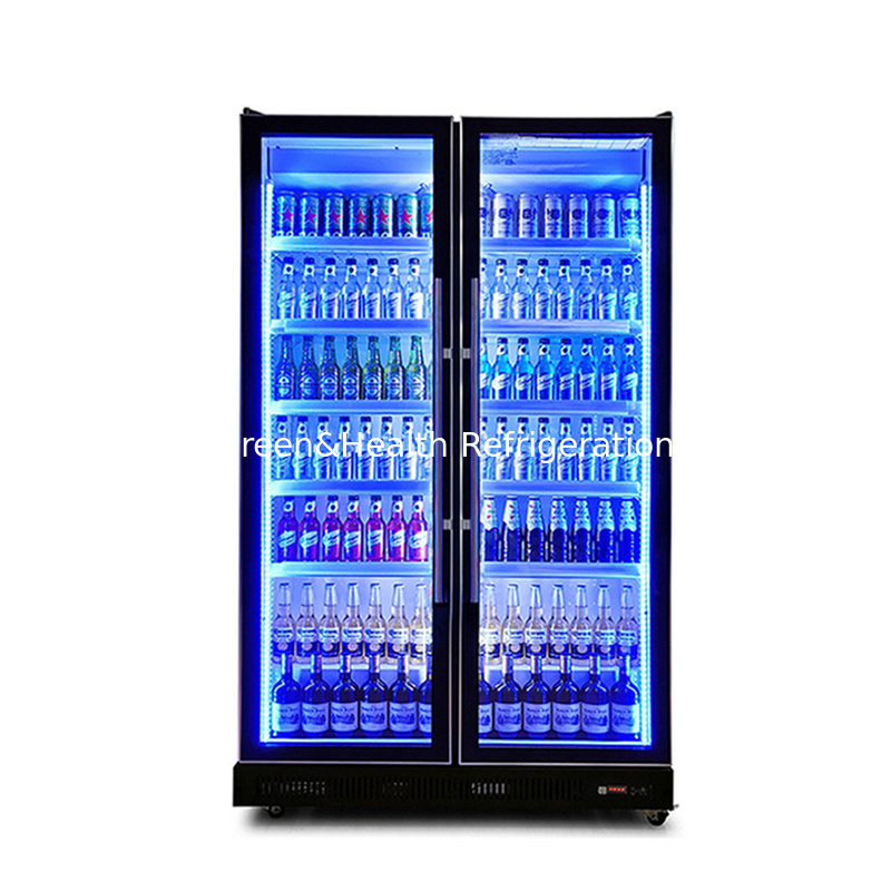ห้องสวิง ดอร์ เครื่องดื่มเหล้า เครื่องเย็นแสดงภาพ พร้อมสารเย็น R290 และกระจก E ต่ํา