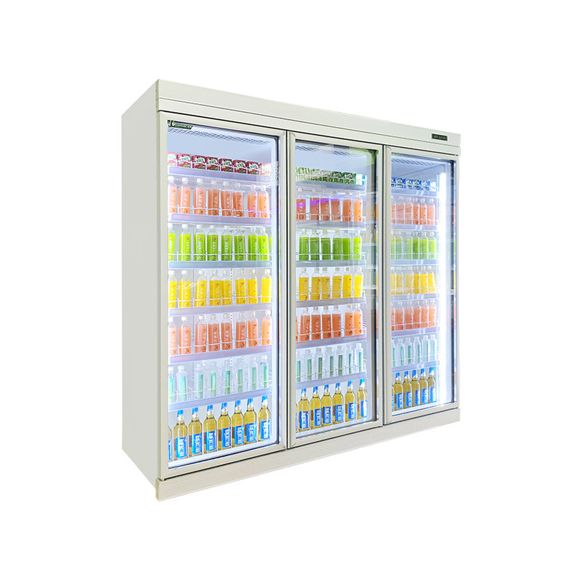 เครื่องเย็นเครื่องดื่มประตูแก้ว 5 ชั้น ปรับชั้น พร้อม R22 Panasonic Compressor