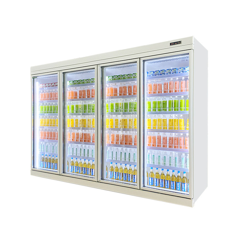 เครื่องเย็นเครื่องดื่มประตูแก้ว 5 ชั้น ปรับชั้น พร้อม R22 Panasonic Compressor