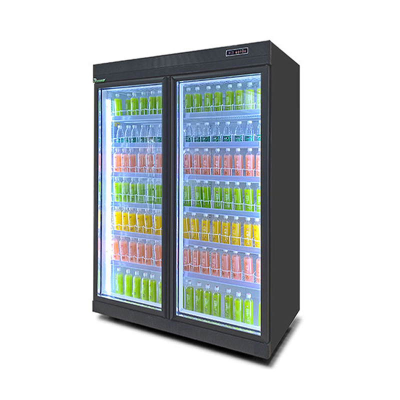 เครื่องเย็นเครื่องดื่มประตูแก้ว 5 ชั้น ปรับชั้น พร้อม R22 Panasonic Compressor