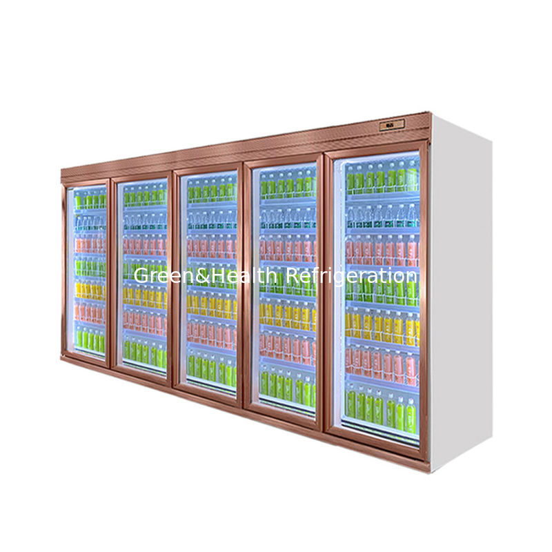 เครื่องเย็นเครื่องดื่มประตูแก้ว 5 ชั้น ปรับชั้น พร้อมระบบเย็นแฟนและปรับปริมาณ