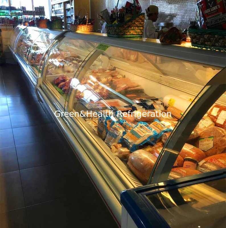 การขาย บริการมากกว่าคอนเตอร์ Deli จัดแสดง ตู้เย็น อาหารเย็น อาหารสด อาหารเย็น