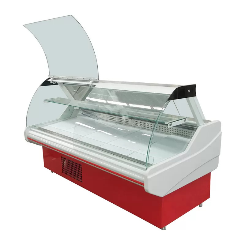 บริการอาหารที่วุ่นวาย Deli Display ตู้เย็นสําหรับการนําเสนอและเก็บอาหาร