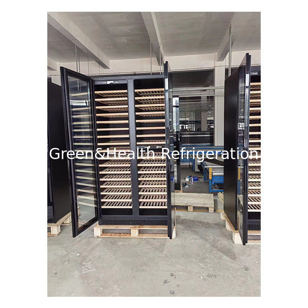 ใบรับรอง ETL ประตูเดี่ยว/คู่ ชั้นวางไม้บีช ประตูกระจก ตู้แช่ไวน์แดง