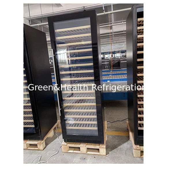 ใบรับรอง ETL ประตูเดี่ยว/คู่ ชั้นวางไม้บีช ประตูกระจก ตู้แช่ไวน์แดง