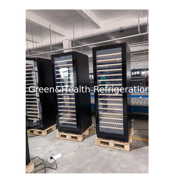 ใบรับรอง ETL ประตูเดี่ยว/คู่ ชั้นวางไม้บีช ประตูกระจก ตู้แช่ไวน์แดง