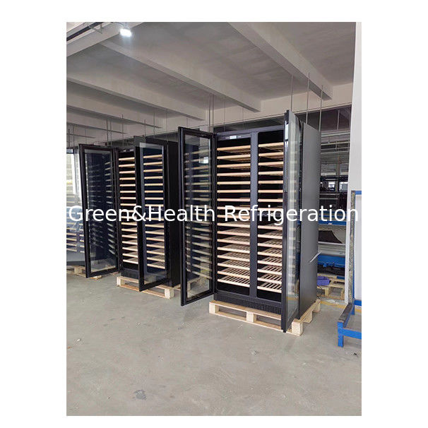 ใบรับรอง ETL ประตูเดี่ยว/คู่ ชั้นวางไม้บีช ประตูกระจก ตู้แช่ไวน์แดง