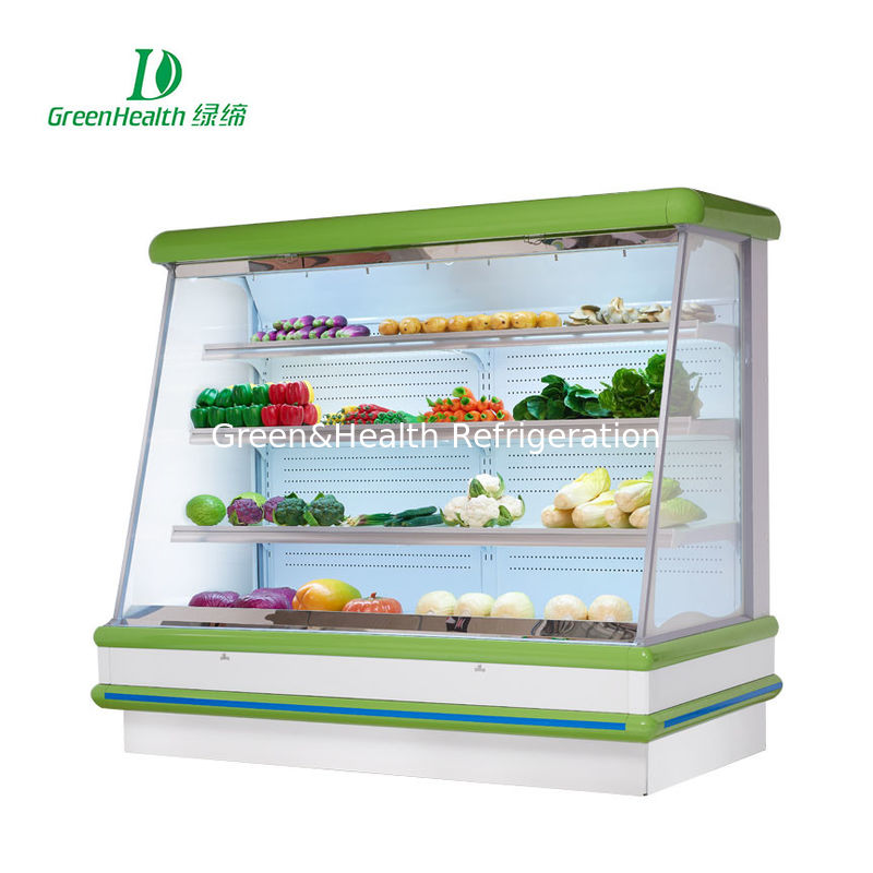 Green & Health Upright Vertical Multideck Chiller เปิดสำหรับนมในซุปเปอร์มาร์เก็ต