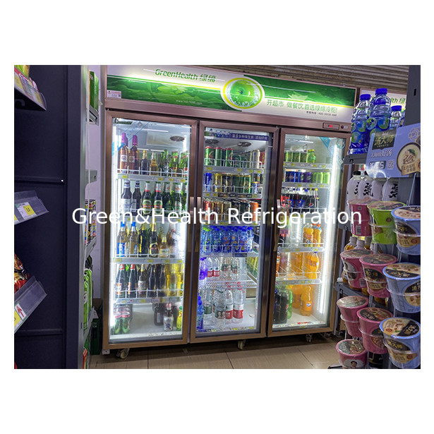 ซุปเปอร์มาร์เก็ตพาณิชย์ / ร้านค้าสอง / สามประตูแก้ว เศรษฐกิจตู้เย็น ตู้เย็นแสดงภาพ