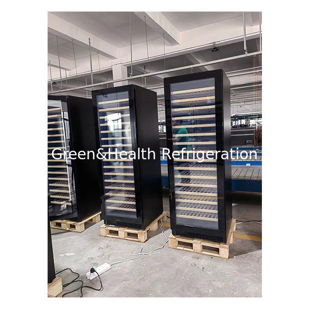 ตู้แช่ไวน์แบบสองโซนพร้อมชั้นวางไม้บีช จุได้ 316 ขวด สำหรับใช้ในเชิงพาณิชย์