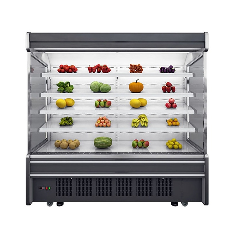 เครื่องทําความเย็นแบบเปิดทางการค้า โฟกชีน พล๊อกอิน แบบ Multideck Display Chiller สําหรับผักและเครื่องดื่ม