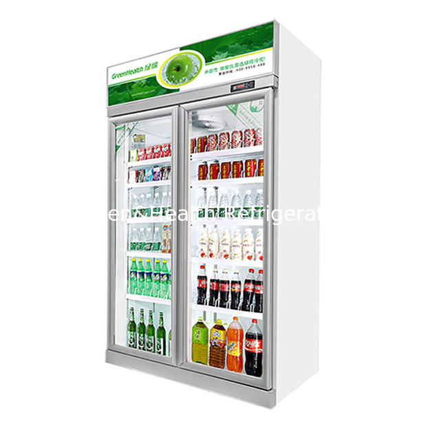 ซุปเปอร์มาร์เก็ต / ร้านค้า 2 ประตูกระจก ออมสิน ตู้เย็น ตู้เย็นแสดงภาพ