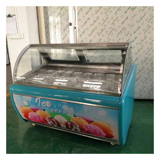 Factory Direct Sales Curved Glass 16 Tray Cake Refrigerated Display Freezer For Sale