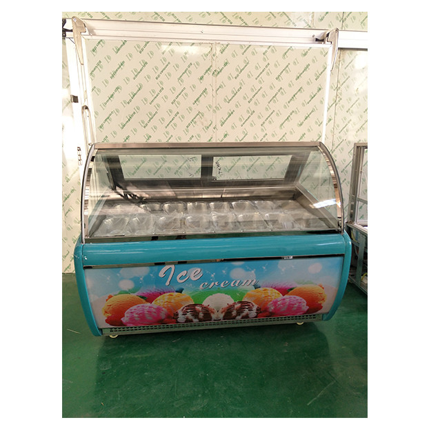 Factory Direct Sales Curved Glass 16 Tray Cake Refrigerated Display Freezer For Sale