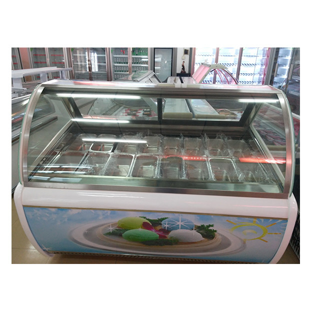 Factory Direct Sales Curved Glass 16 Tray Cake Refrigerated Display Freezer For Sale
