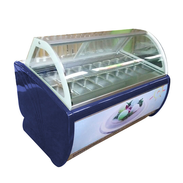 Factory Direct Sales Curved Glass 16 Tray Cake Refrigerated Display Freezer For Sale