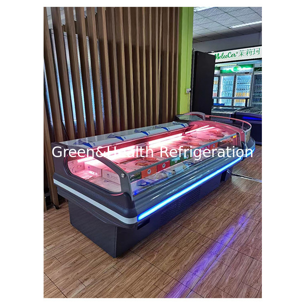 เครื่องกดอัดระดับสูงที่นําเข้าแบบแนวราบ เครื่องเย็นเร็ว เครื่องเก็บเนื้อสดอุณหภูมิต่ํา เครื่องเย็นแสดงภาพ