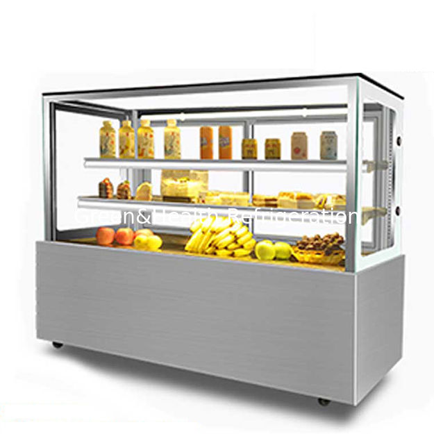 โรงงานขายตรง ตู้แช่เค้กสแตนเลสสตีลมุมฉาก พร้อมกระจก