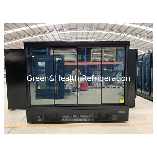 ชนิด Push Pull ประตูกระจกหลากหลาย ซุปเปอร์มาร์เก็ต ธุรกิจ ดําล่างหน่วยเย็น จัดแสดง ตู้เย็น