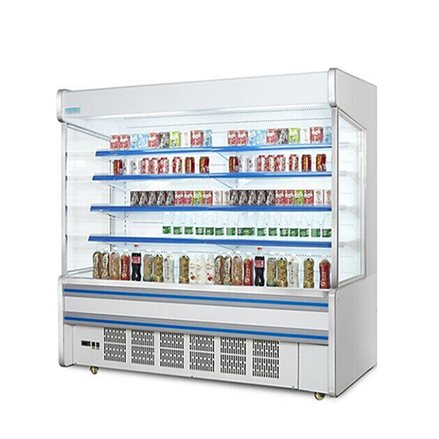 ซุปเปอร์มาร์เก็ต ร้านค้า เครื่องกดอัดแบบติดตั้ง ชั้นวางหลายชั้น เครื่องต้มแบบเปิด