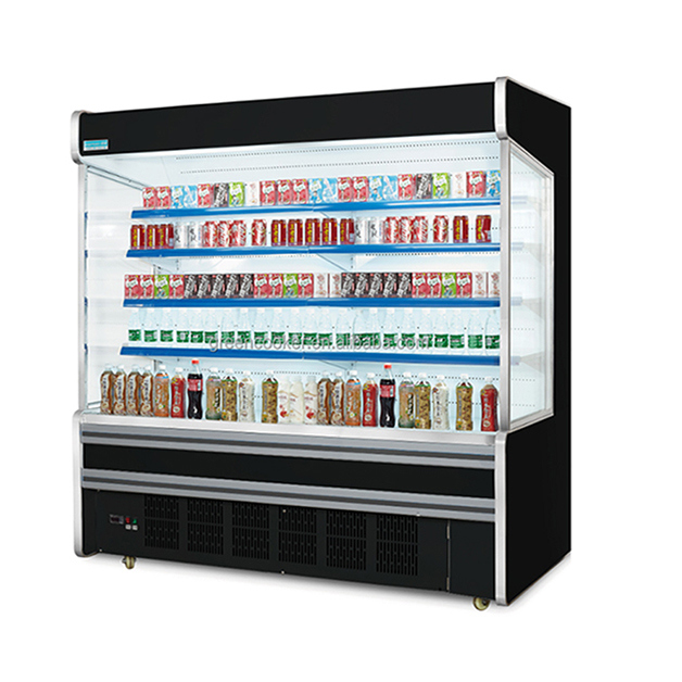 ซุปเปอร์มาร์เก็ต ร้านค้า เครื่องกดอัดแบบติดตั้ง ชั้นวางหลายชั้น เครื่องต้มแบบเปิด